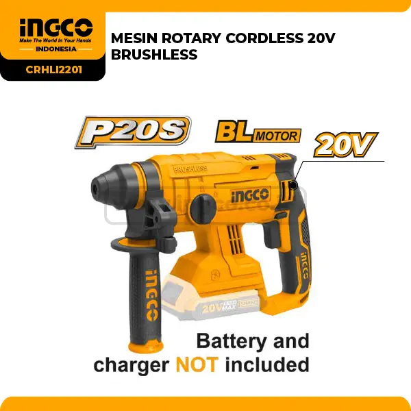 CRHLI2201 - (MESIN ROTARY CORDLESS 20V + 1B&1FC (DIBERI TERPISAH))