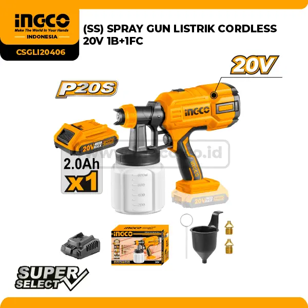 CSGLI20406 - (SPRAY GUN CORDLESS 20V 1B+1FC => CSGLI20042)