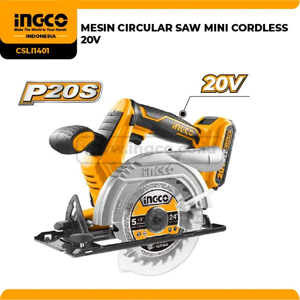 CSLI1401 - (MESIN CIRCULAR SAW MINI CORDLESS 20V => CSLI1402)