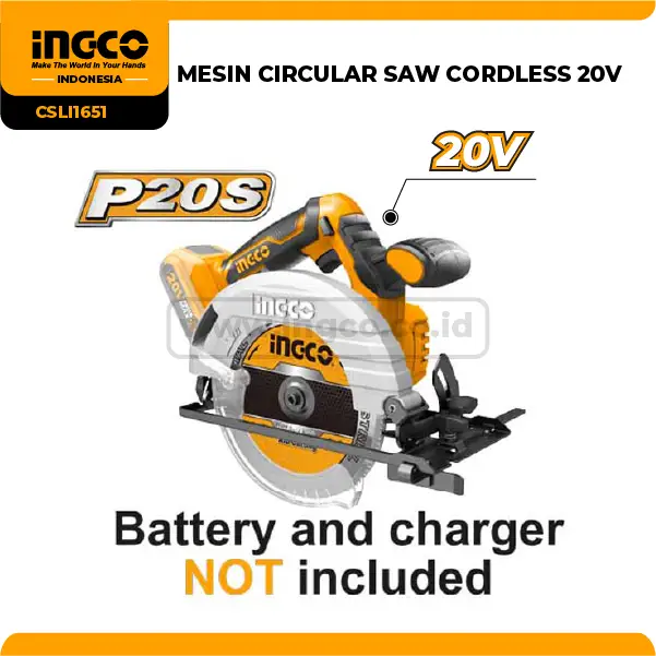 CSLI1651 - (MESIN CIRCULAR SAW CORDLESS 20V !=> CSLI1851)