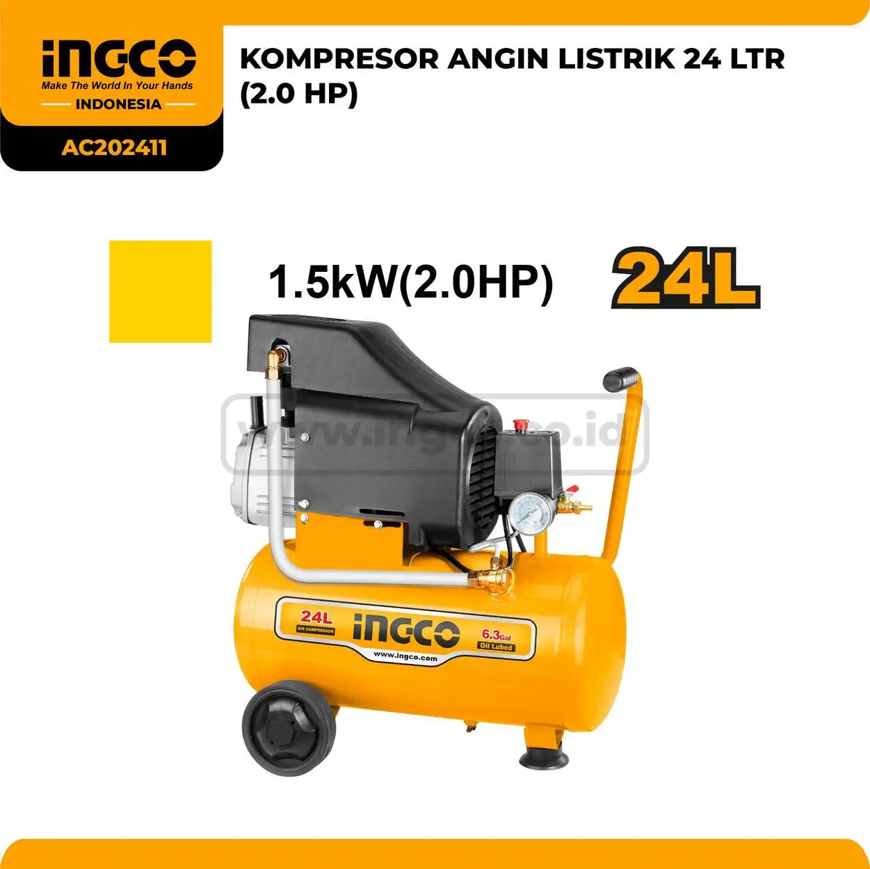 AC202411 - (KOMPRESOR ANGIN LISTRIK 24 LTR (2.0 HP))
