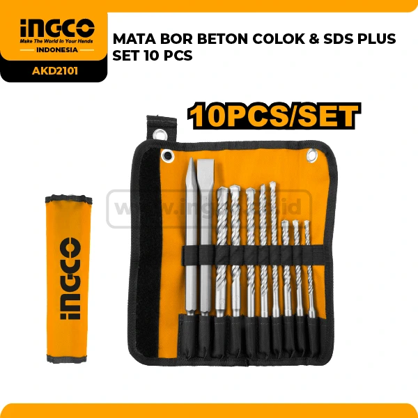 AKD2101 - MATA BOR BETON COLOK & SDS PLUS SET 10 PCS