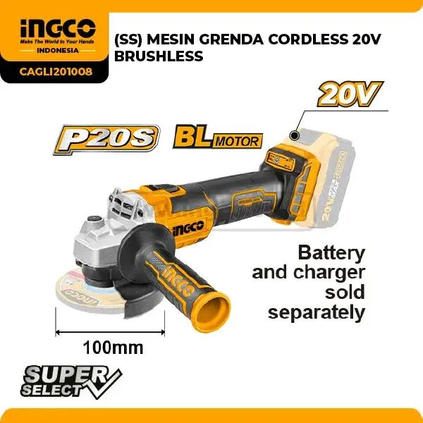 CAGLI201008 - (MESIN GERINDA CORDLESS 20V BRUSHLESS => CAGLI211041)