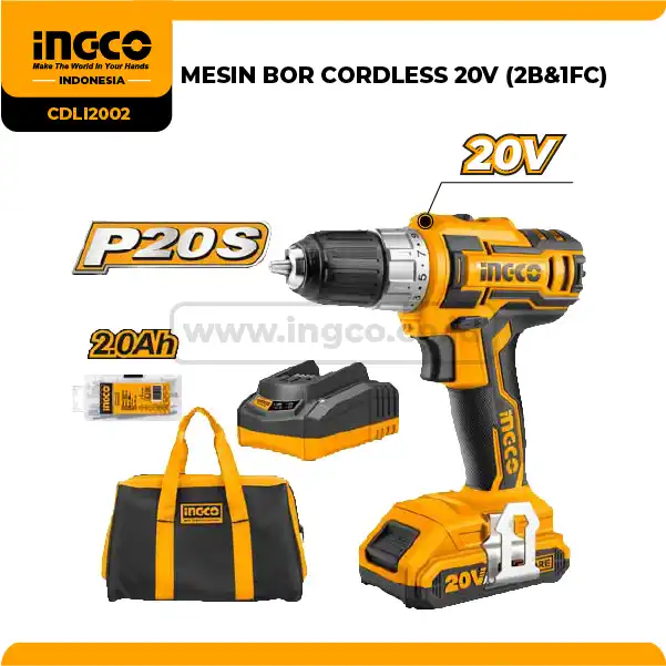 CDLI2002 - (MESIN BOR CORDLESS 20V (2B&1FC)*)