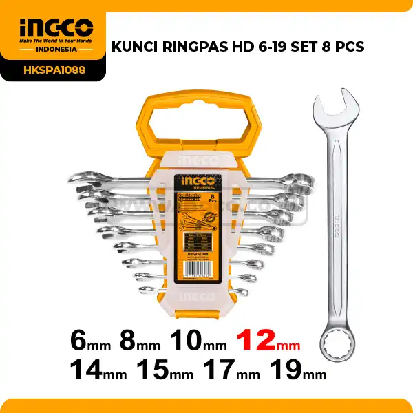 HKSPA1088 - KUNCI RINGPAS HD 6-19 SET 8 PCS
