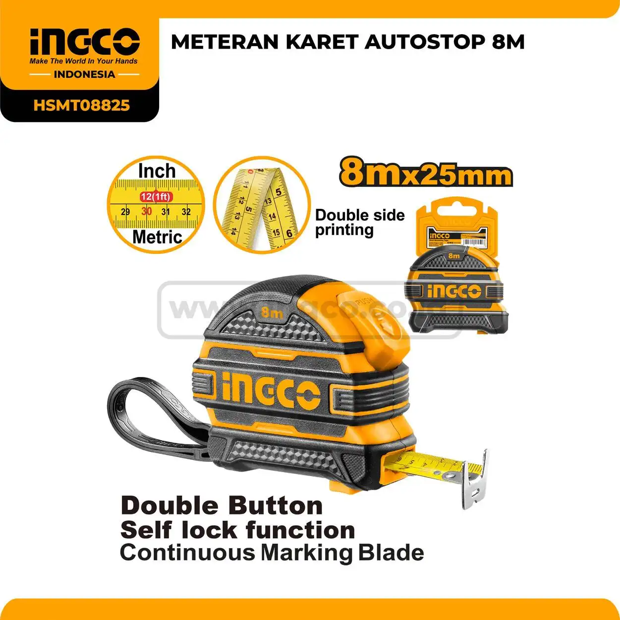 HSMT08825 - METERAN KARET AUTOSTOP 8M X 25MM